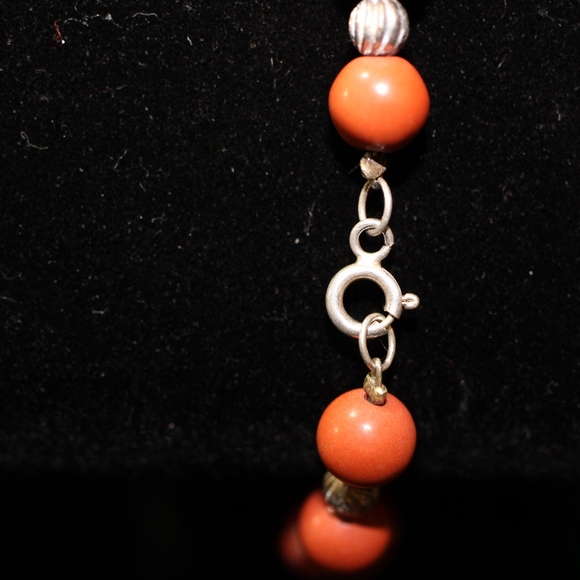 Sterling Silver 925 Beaded Stone Bracelet - Picture 3 of 7